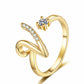 💍⏰ 50% RABATT – NUR FÜR KURZE ZEIT! Damen Ring mit Buchstaben – Funkelnde Zirkonia-Verzierung, verstellbare Größe & elegantes Design ✨