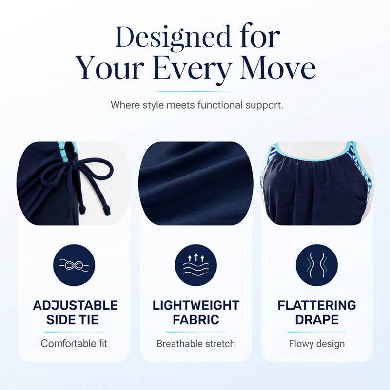👙🔥 50% RABATT! Damen Bauchweg 2-teiliger Tankini Badeanzug – Figurformend & schmeichelhaft – Perfekt für Strand, Pool & Urlaub 💙✨