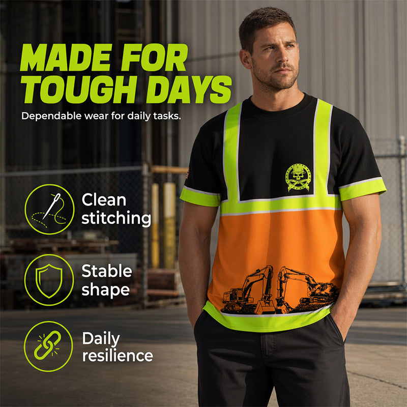 ✨👷Warnschutz-Arbeits-T-Shirt mit hoher Sichtbarkeit
