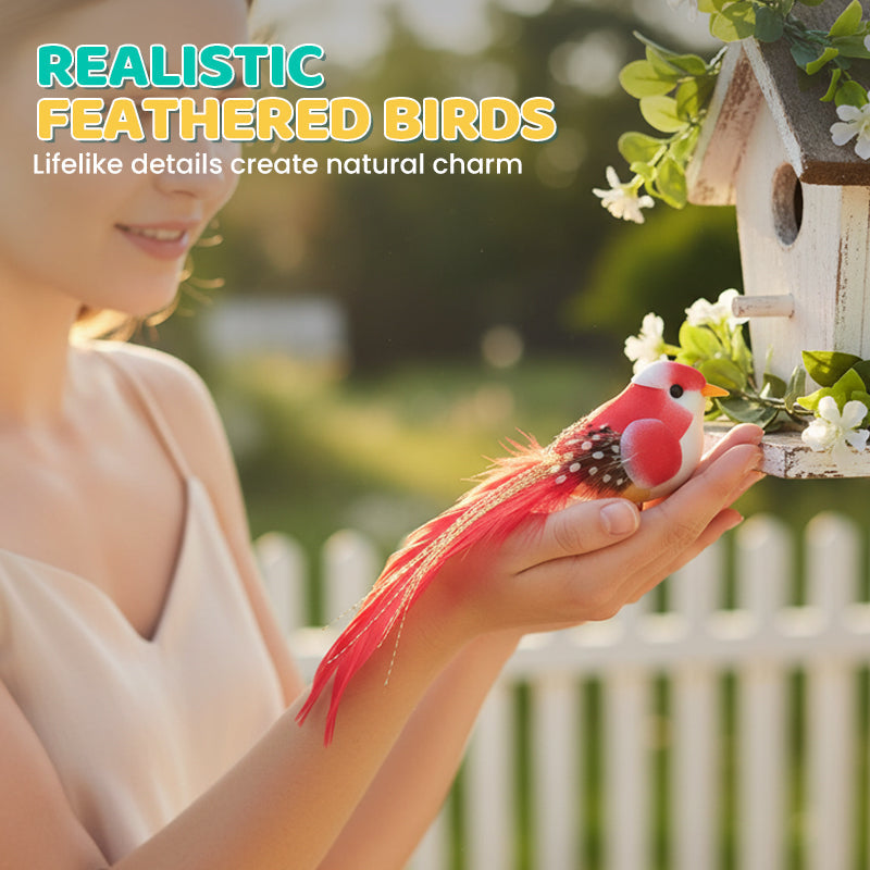 12PCS Artificial Feathered Birds with Clips