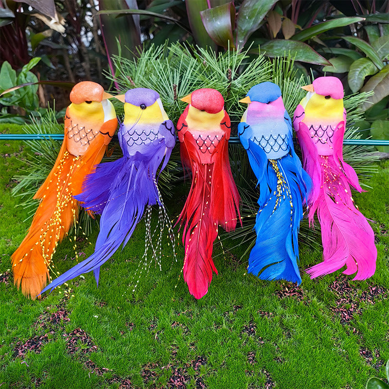 12PCS Artificial Feathered Birds with Clips