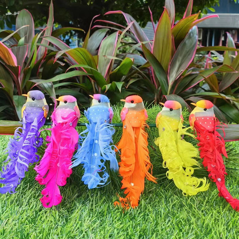 12PCS Artificial Feathered Birds with Clips