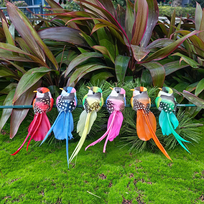 12PCS Artificial Feathered Birds with Clips
