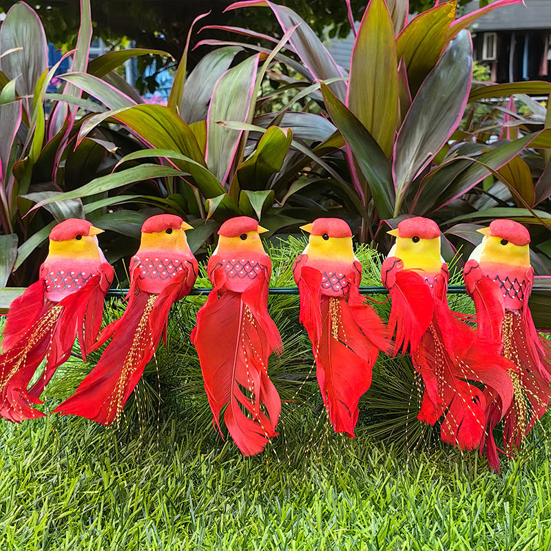 12PCS Artificial Feathered Birds with Clips
