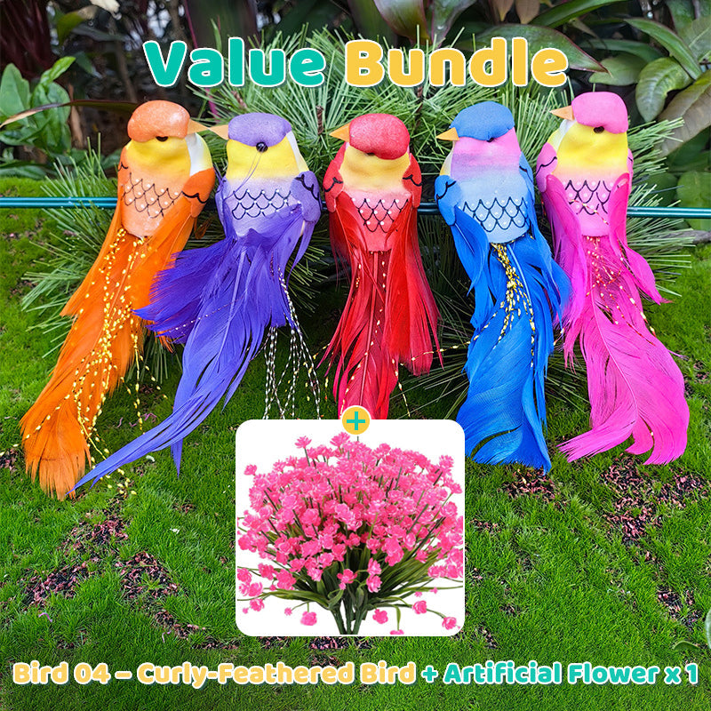 12PCS Artificial Feathered Birds with Clips