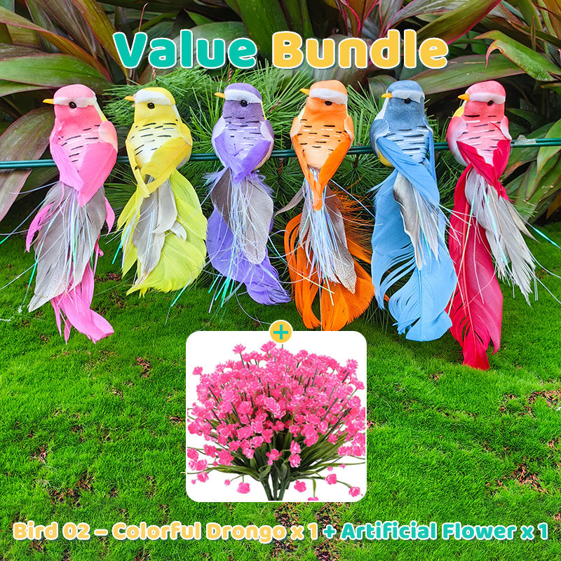 12PCS Artificial Feathered Birds with Clips