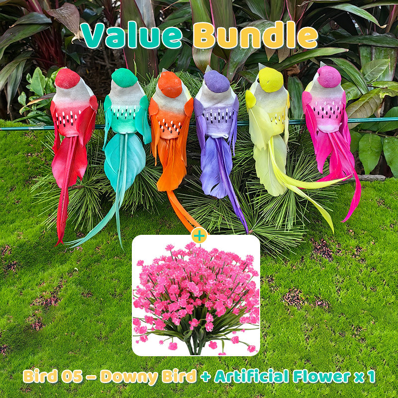 12PCS Artificial Feathered Birds with Clips