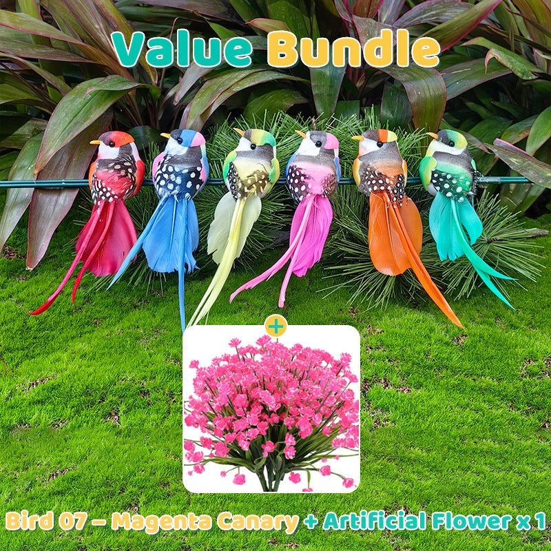 12PCS Artificial Feathered Birds with Clips