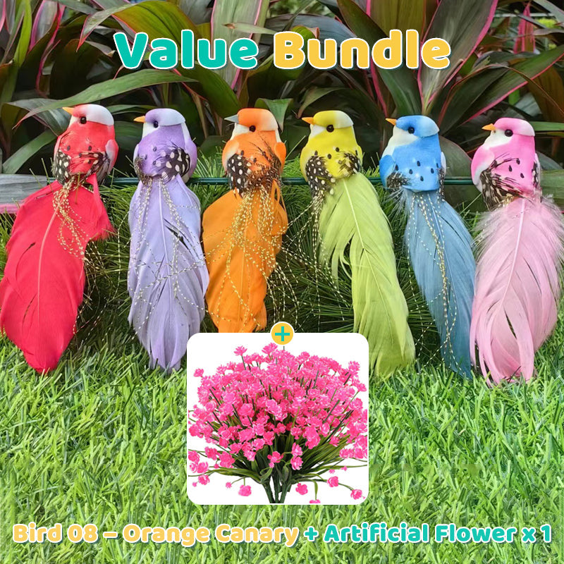 12PCS Artificial Feathered Birds with Clips