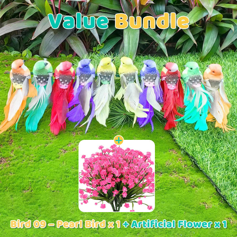 12PCS Artificial Feathered Birds with Clips