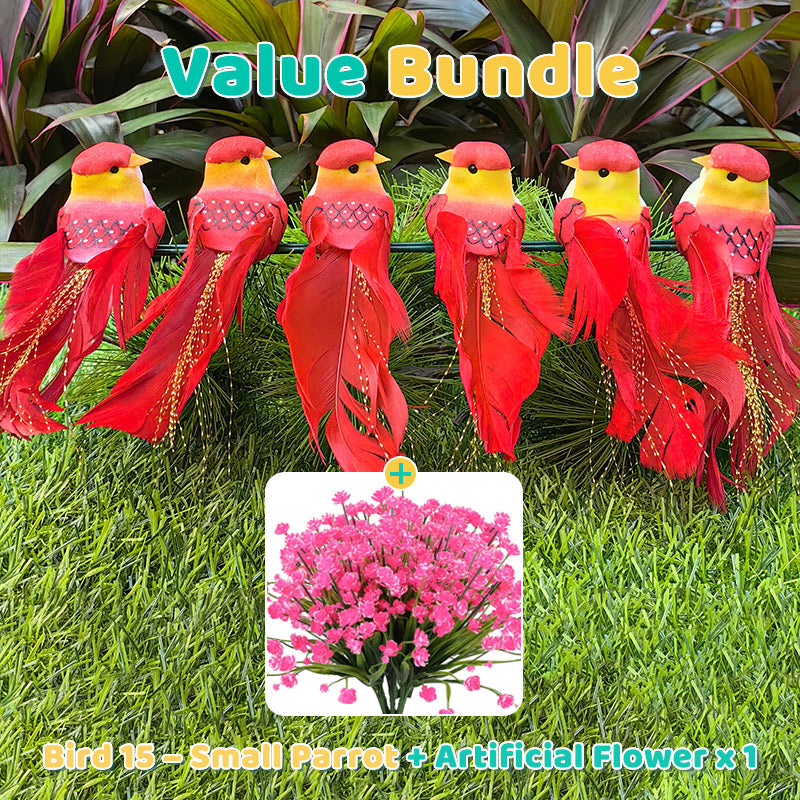 12PCS Artificial Feathered Birds with Clips