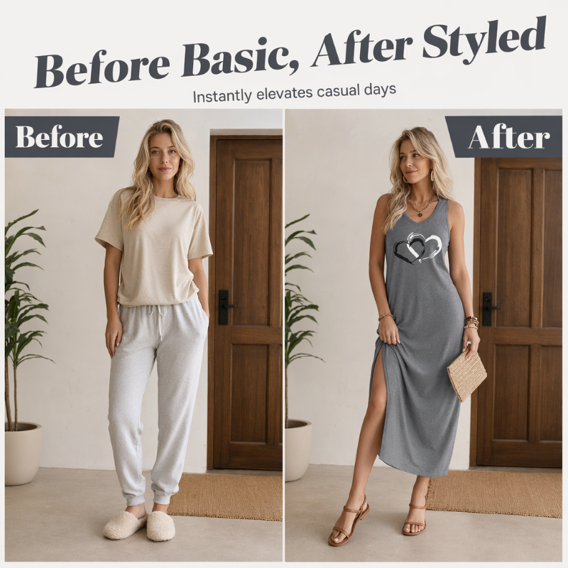 🕊️ Ärmelloses, locker sitzendes Tanktop-Kleid für Damen – dein neues Lieblingsstück für entspannte Sommertage. Einfach anziehen, wohlfühlen, losgehen! ☀️👗