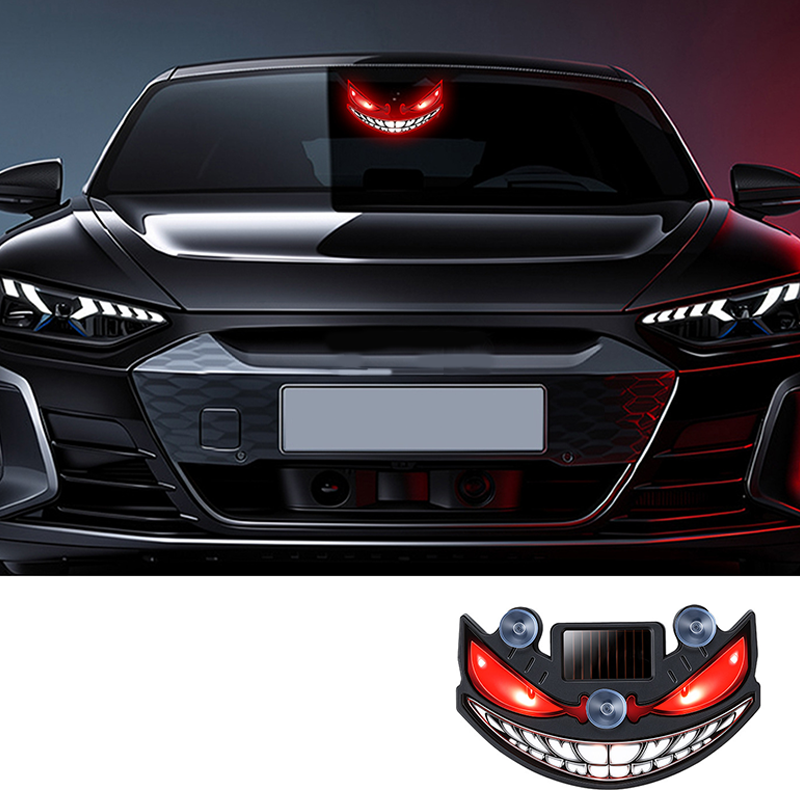 🔥 50% RABATT! 😈 Solar LED Auto-Warnlicht „Teufelssauge“ ✨ Vibrationssensor, USB- & Solar-Aufladung, Universell für PKW & LKW