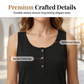 Damen Plus Size Henley Tank Top
