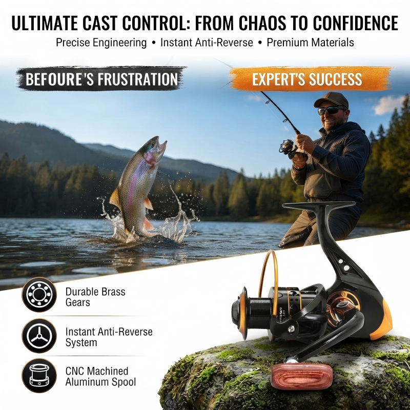 🎣⚙️ CNC-Rolle zum Spinnfischen – leicht, 13+1 Kugellager, Carbon-Bremse – für sanften & präzisen Wurf! 🌊