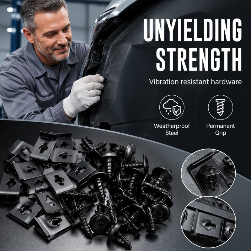 🔩 50% RABATT! 🚗 Universelles Auto-Metall-U-Clip- & Schraubenset – Rostfrei, vielseitig & einfach zu montieren – Ideal für Karosserie, Innenraum & Reparaturen 🛠️