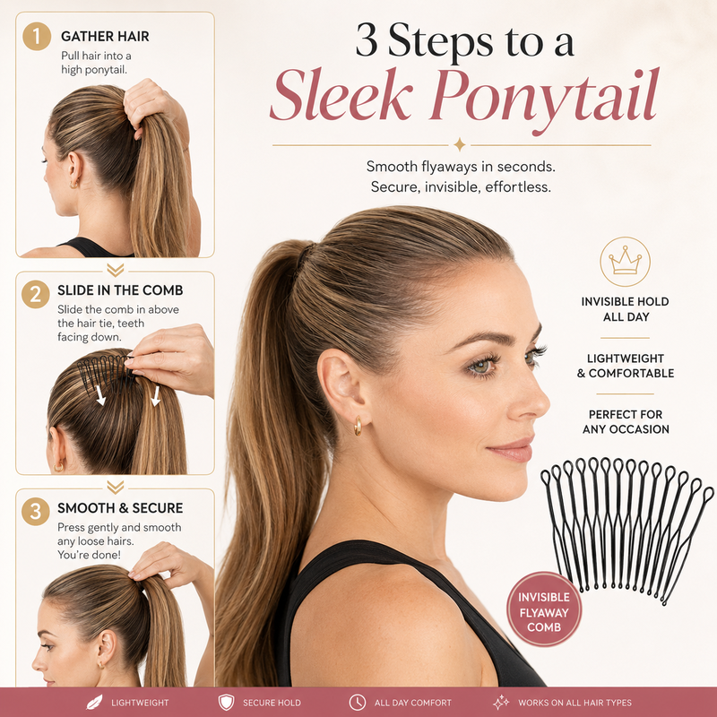 Peigne flexible « Invisible Grip » pour cheveux rebelles