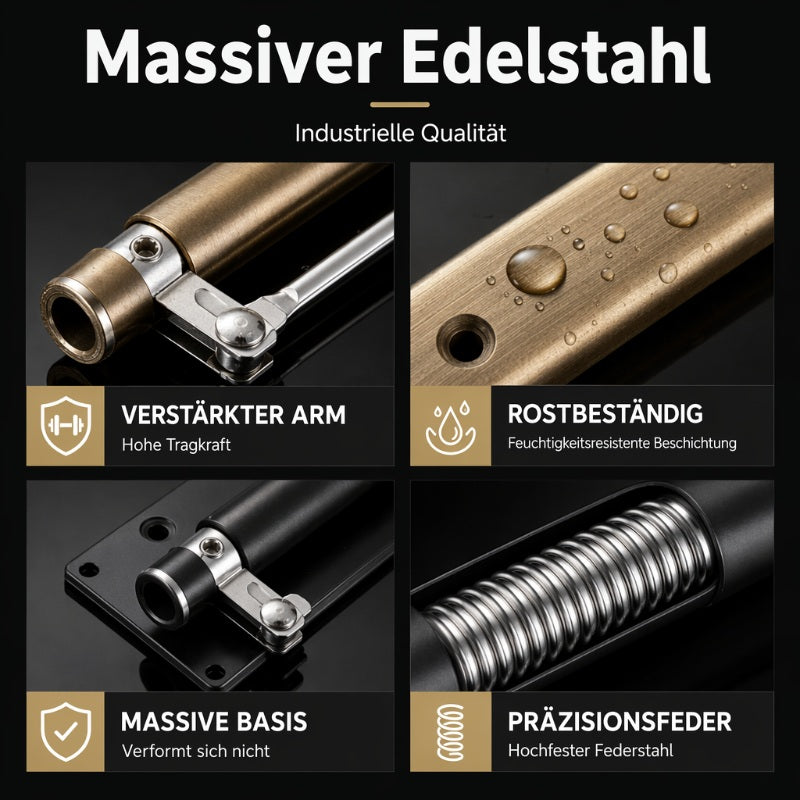 Verstellbarer automatischer Türschließer aus Edelstahl mit geräuschloser Dämpfung
