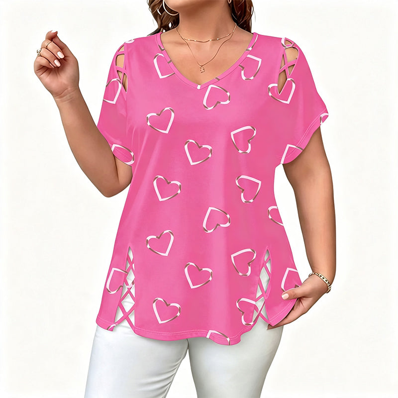 📢📢50% RABATT !!⏰Damen Lässiges V-Ausschnitt Kurzarm T-Shirt