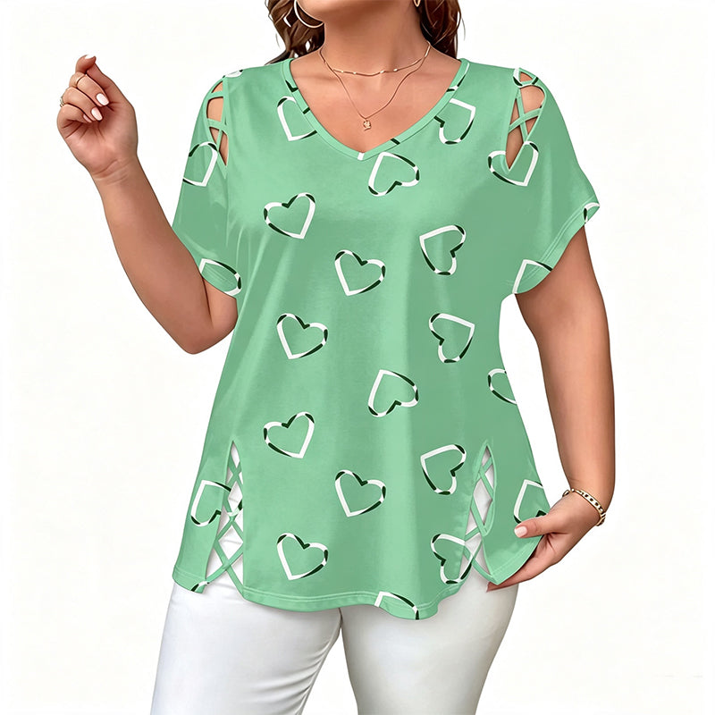 📢📢50% RABATT !!⏰Damen Lässiges V-Ausschnitt Kurzarm T-Shirt