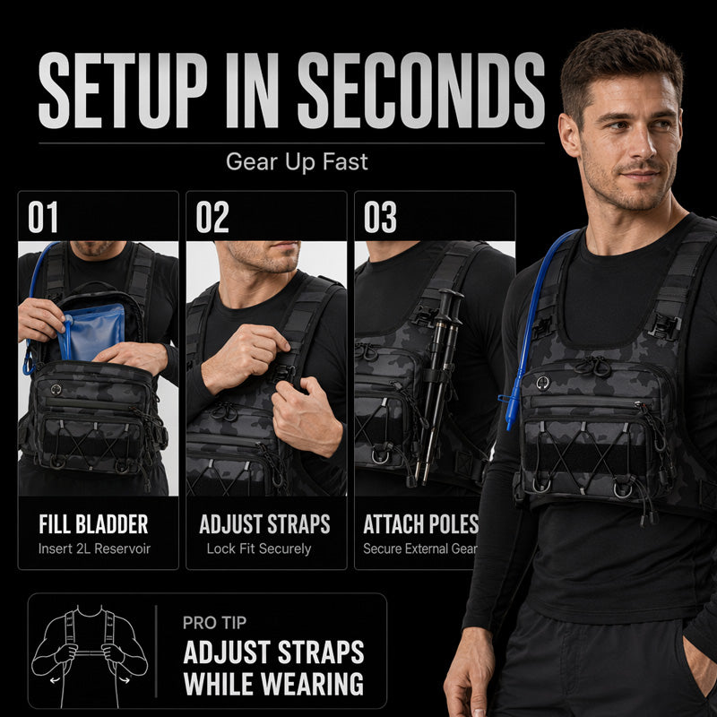 🚴【 Limitiertes Angebot – 50% Rabatt】♂️🥤✨Brusttasche, Trinksystem-kompatible Radweste für Herren