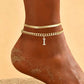 🌸 50% OFF NOW! 🌸Dainty Layered Gold Initial Anklets for Women