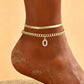 🌸 50% OFF NOW! 🌸Dainty Layered Gold Initial Anklets for Women