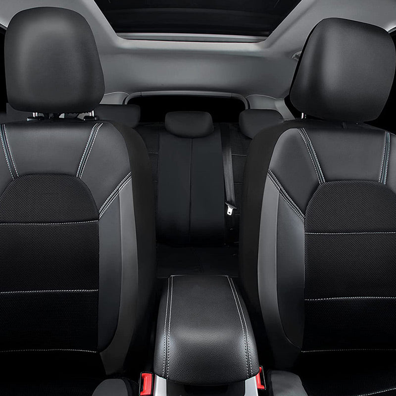🚗🖤 50% RABATT! Universelles Set aus weichem Leder-Autositzbezügen – Premium-Kunstleder, Diamant-Quilt & Airbag-kompatibel – Schützt Originalsitze & veredelt den Innenraum ✨