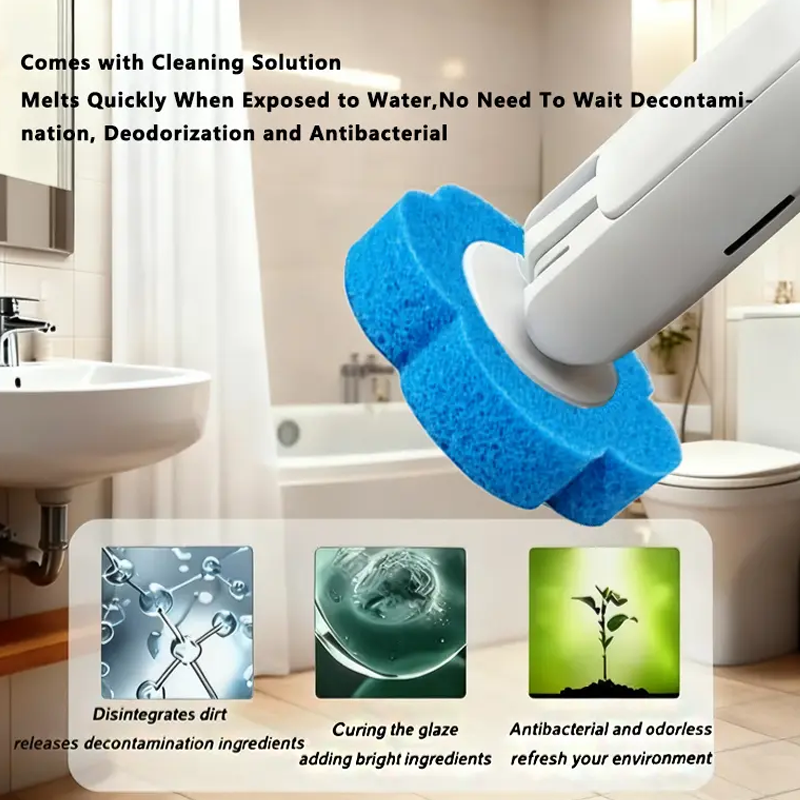🚽 50% RABATT! 🧹 Engångs toalettborsteset med 18 refills – Hygienisk, praktisk & klar för användning – Perfekt för enkel & snabb toalettrengöring ✨