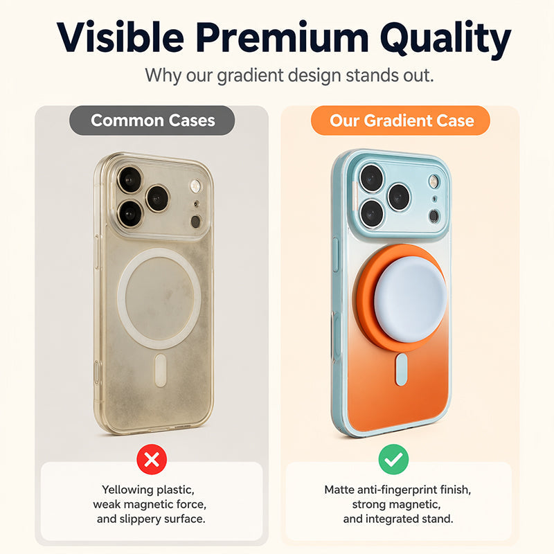 📱🍀 LIMITED-TIME 50% OFF! Magnetic Gradient Phone Case with Built-In Stand – Full Protection, Wireless Charging & Hands-Free Viewing 💖✨
