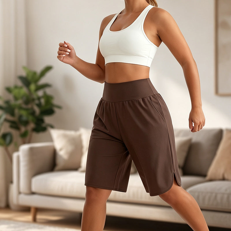 📢📢40% RABATT !!⏰Damen Lässige Weite-Bein Knielange Shorts