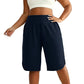 📢📢40% RABATT !!⏰Damen Lässige Weite-Bein Knielange Shorts