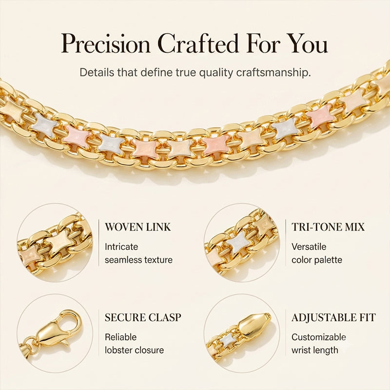 📢📢50% RABATT !!⏰Damen-Armband mit angesetzter Goldkette