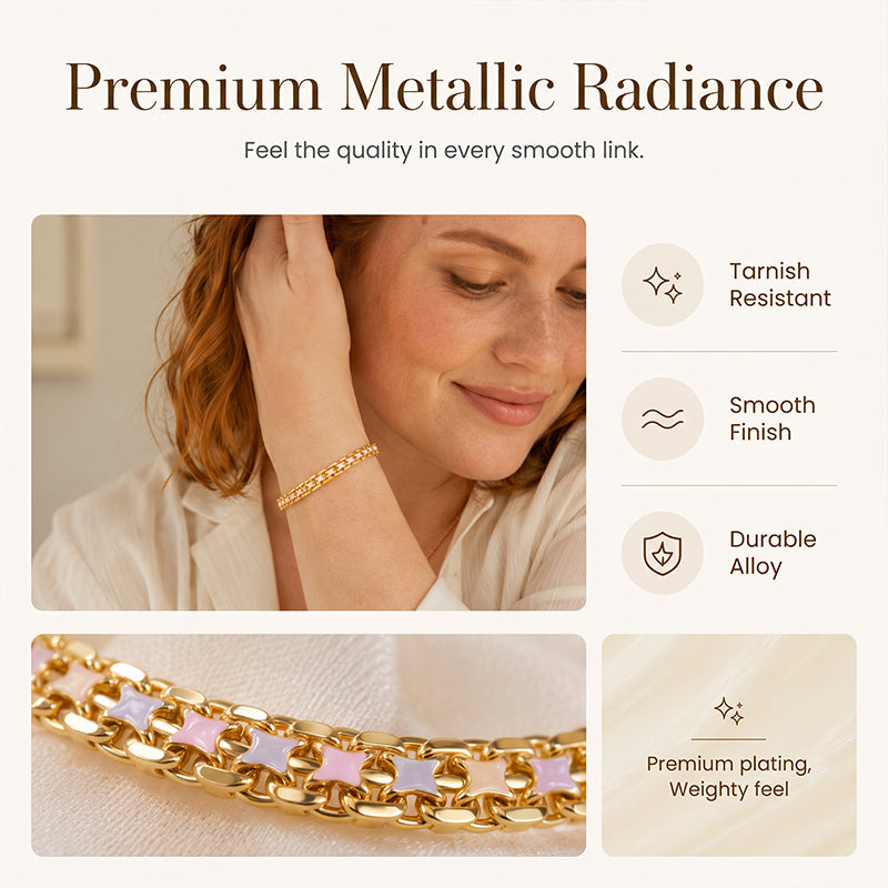 📢📢50% RABATT !!⏰Damen-Armband mit angesetzter Goldkette