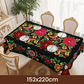 Mexikanische Tischdecke mit Blumenmuster und Wellenrand
