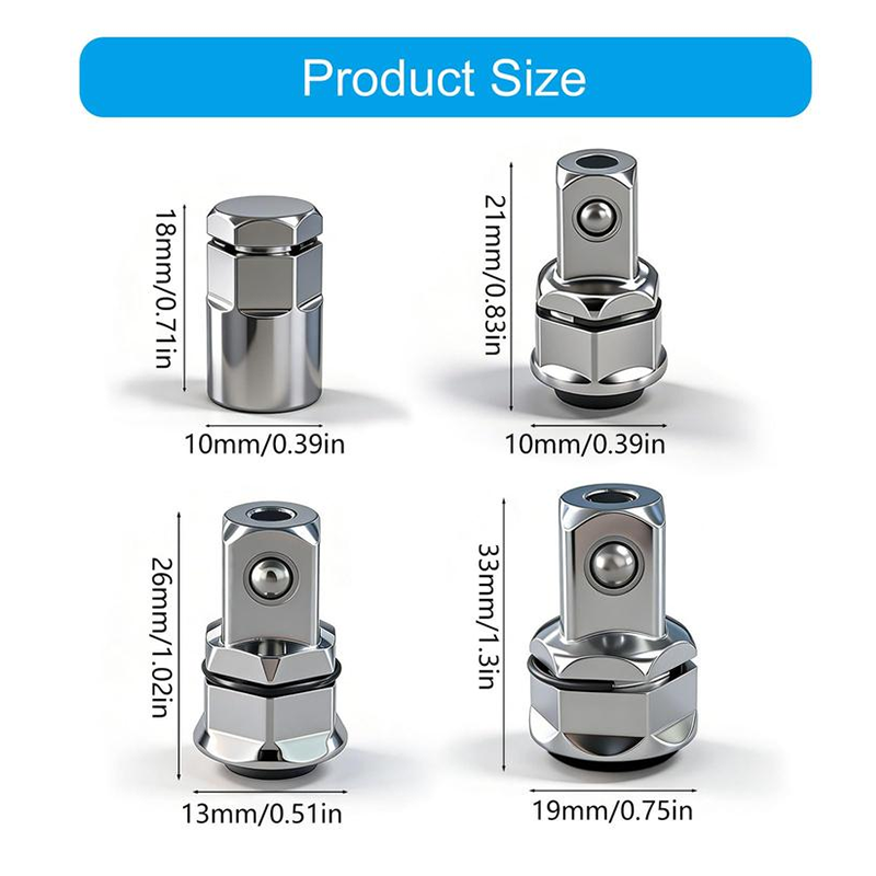🔧 SOLDES 2026 – PLUS DE 23 700 VENDUS ! 🔩 Jeu d’Adaptateurs Douilles Acier CR-V pour Clé à Cliquet – Chrome-Vanadium – Éjection Rapide & Hexagonal Encastré for Mécanique Pro