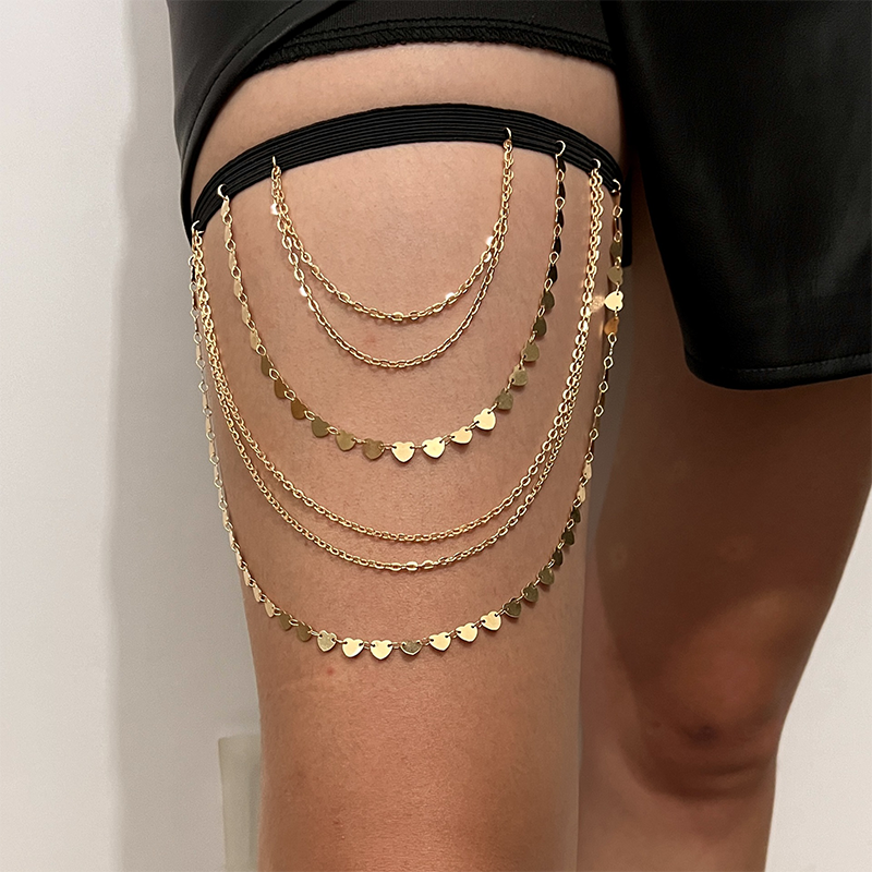 Multi-Layer Heart Tassel Thigh Chain