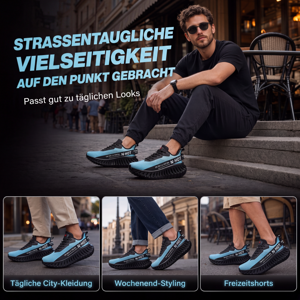 Leichte, atmungsaktive Herren-Sneaker mit dicker Sohle