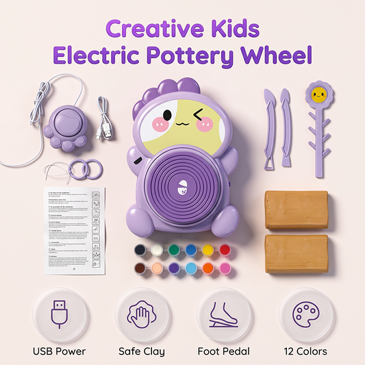 🎨 LIMITIERTES ANGEBOT 50% RABATT! ✨ Kinder Elektrische Töpferscheibe Set – Sicher, Kreativ, Einfach zu bedienen 👧