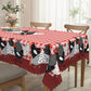 📢📢JETZT 50 % RABATT!! ⏰Tischdecke im Landhausstil mit rotem Karomuster & farbenfrohem Hahn-Print  🐓