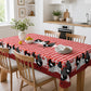📢📢JETZT 50 % RABATT!! ⏰Tischdecke im Landhausstil mit rotem Karomuster & farbenfrohem Hahn-Print  🐓