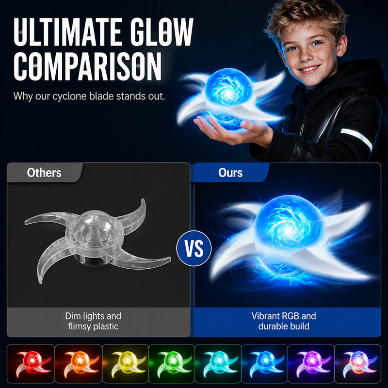 🌀 Leuchtendes Shuriken-Prop – LED-Spirale, rotierend ✅