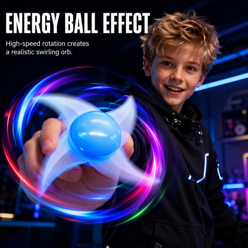 🌀 Leuchtendes Shuriken-Prop – LED-Spirale, rotierend ✅