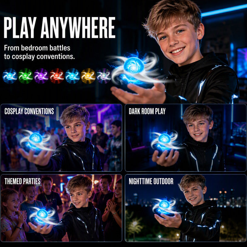 🌀 Leuchtendes Shuriken-Prop – LED-Spirale, rotierend ✅