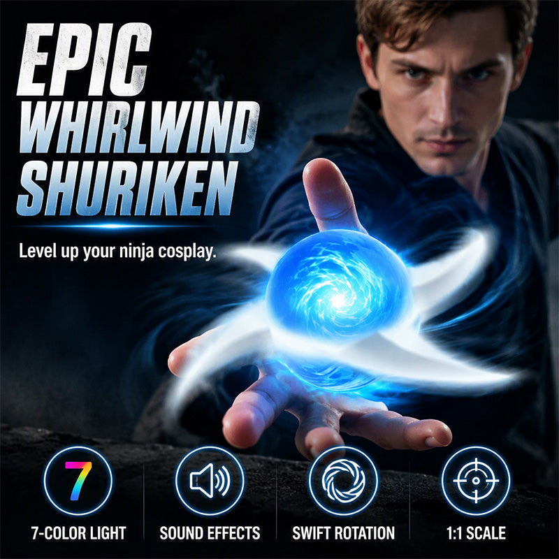 🌀 Leuchtendes Shuriken-Prop – LED-Spirale, rotierend ✅