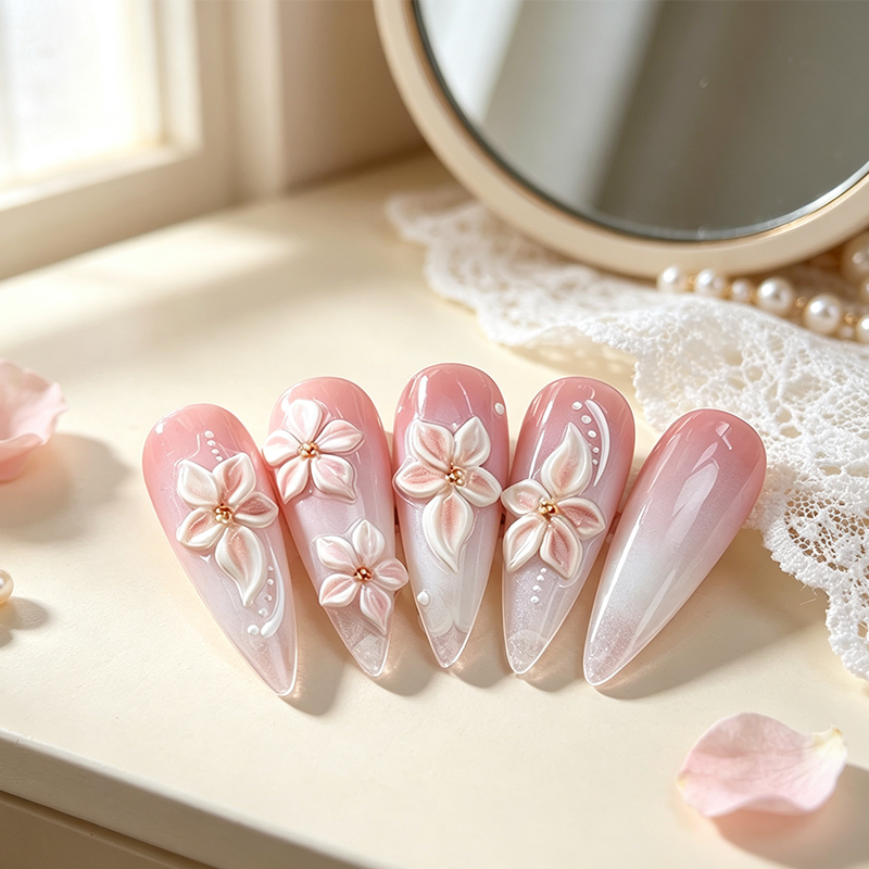 🌸🔥1 kaufen, 1 gratis💅 5D Blumen-Nagelsticker🌺
