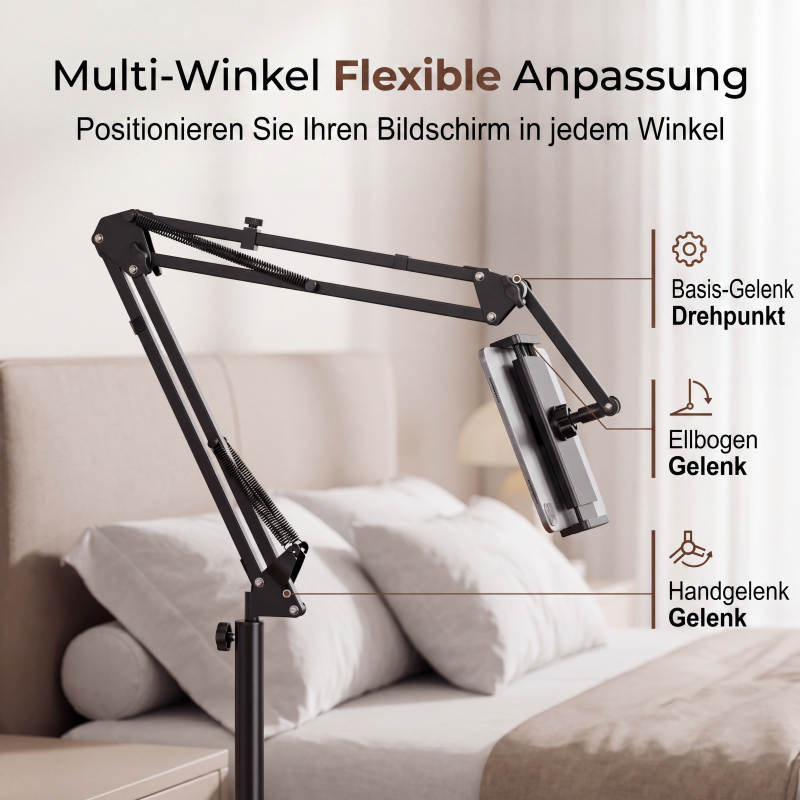 Magnetischer Tablet-Ständer für das Bett mit versteckter Matratzenhalterung