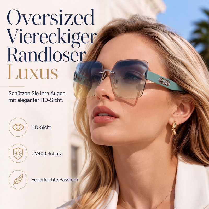 Randlose eckige Sonnenbrille für Damen