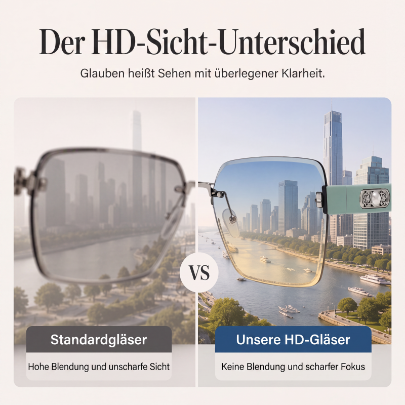 Randlose eckige Sonnenbrille für Damen