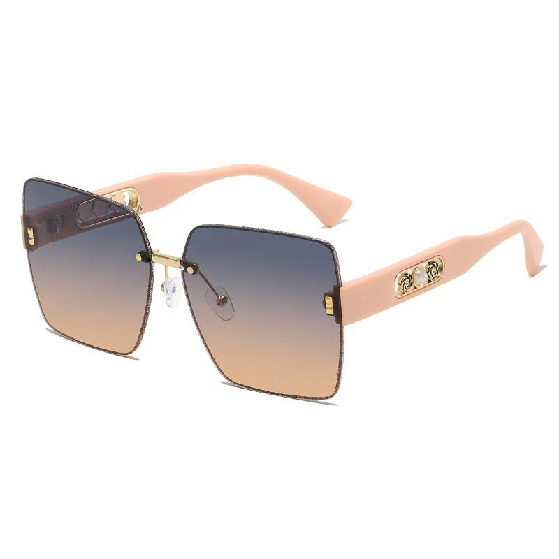 Randlose eckige Sonnenbrille für Damen